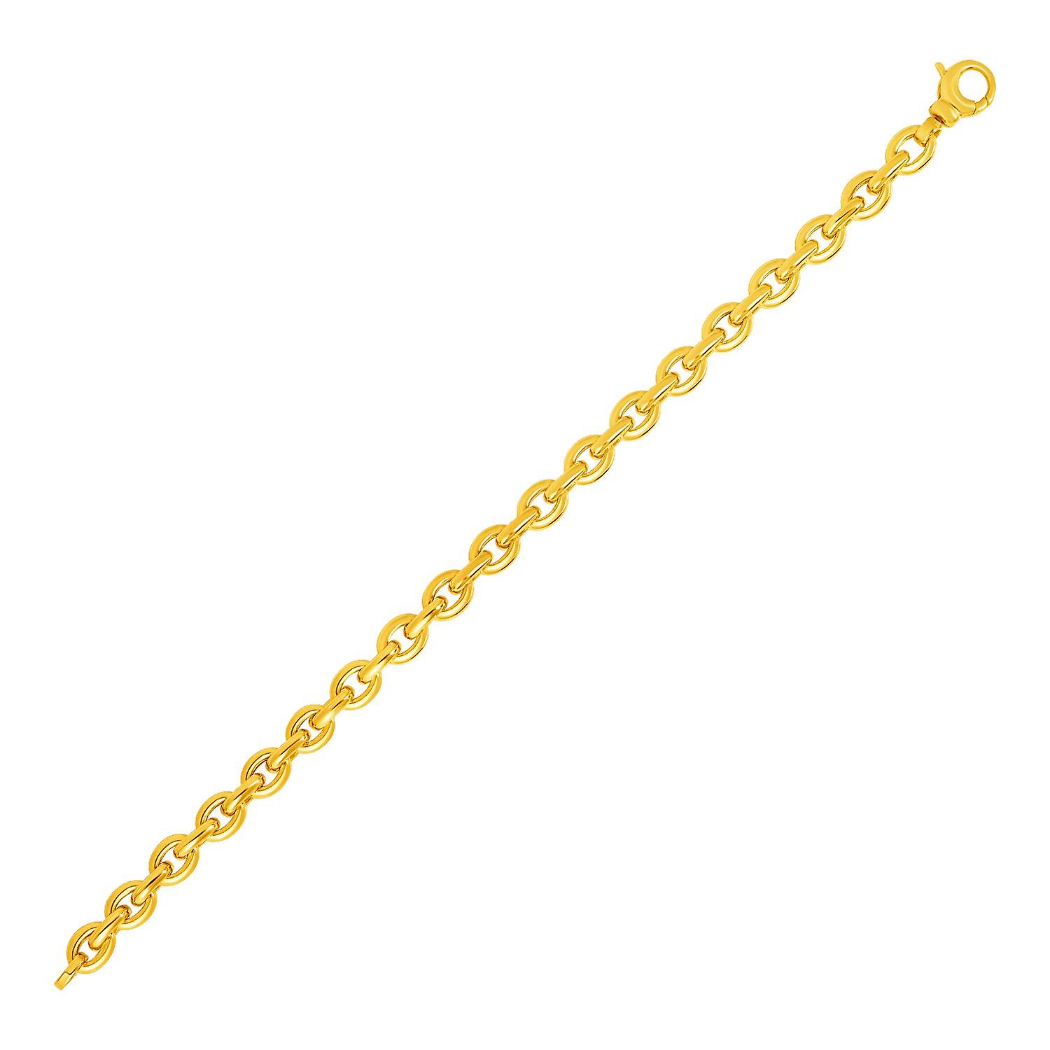 14k Yellow Gold Polished Oval Link Bracelet