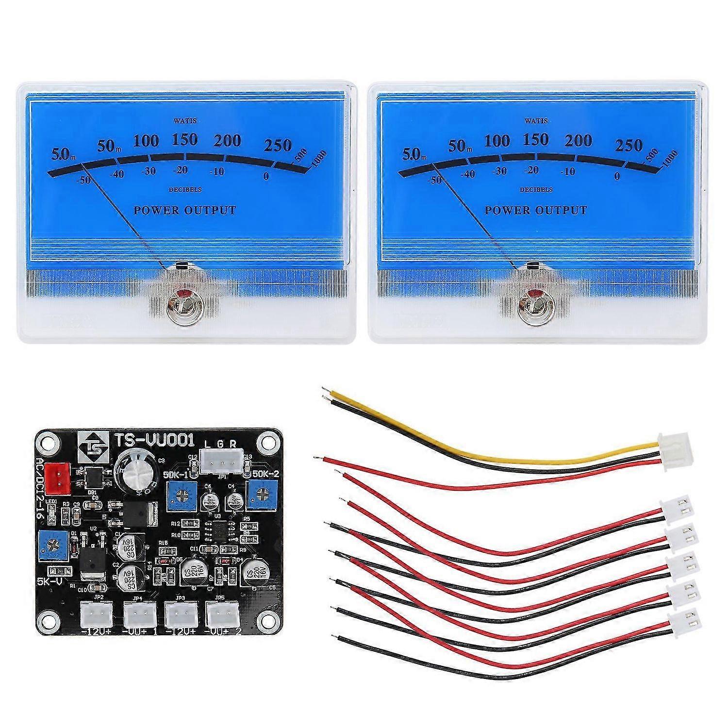 TS-DB90A-L 2PCS VU Meter Sound Level Meter Driver Board with Backlight for DIY Recording Studio