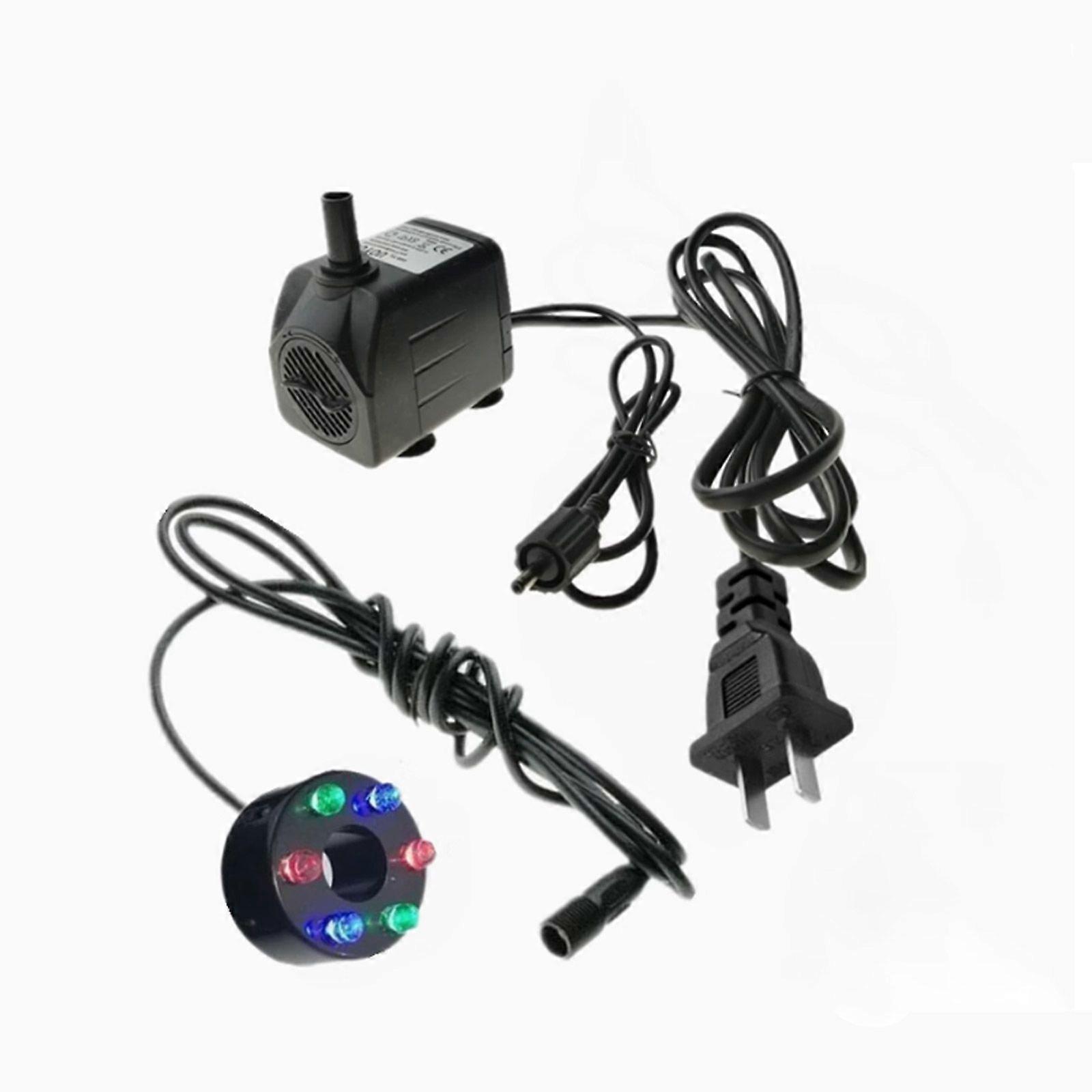 Pompe de fontaine 10 W 12 V Gph avec 6 LED blanc chaud