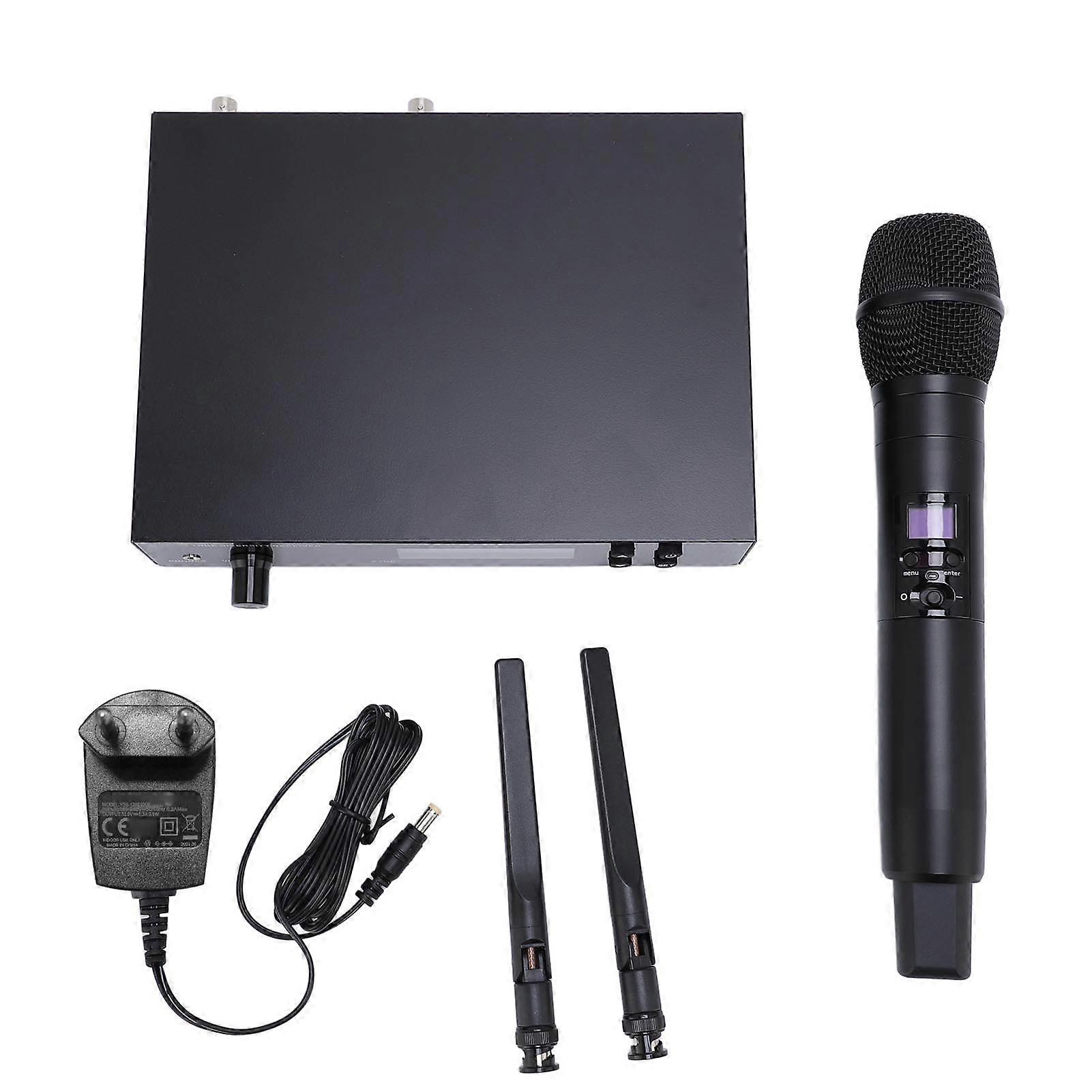 Wireless Handheld Microphone System 566-608MHz, 328ft Range, Clear Sound, Long Lasting, EU Plug