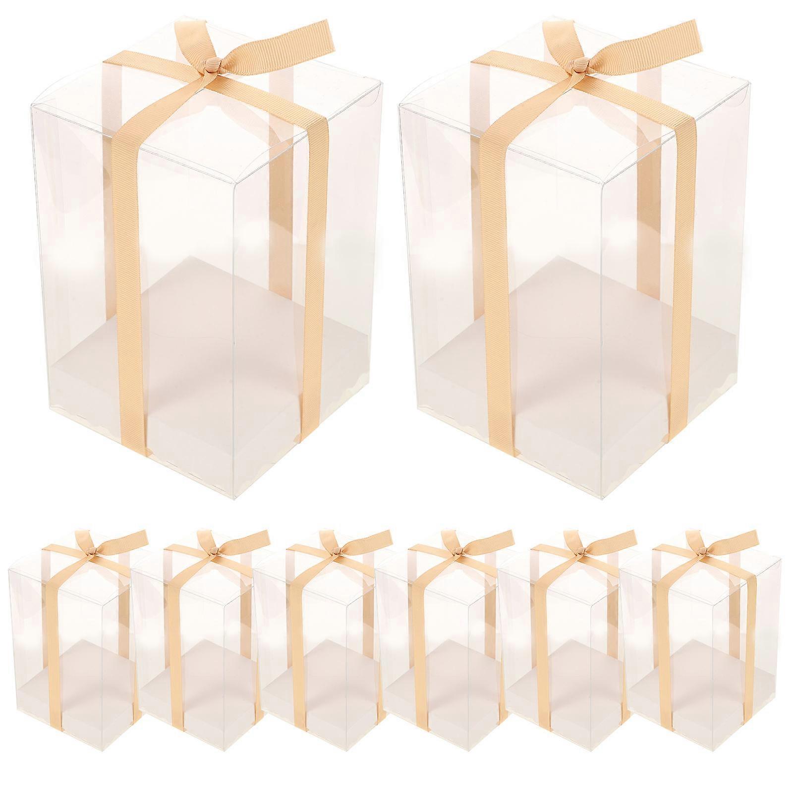 Clear Cube Gift Boxes with Ribbon for Wedding Favors Made of Transparent PVC Ideal for Candies Candles and More
