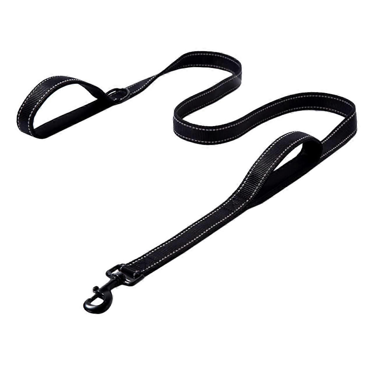 Outdoor Dog Lead Double Layer 1-Inch Thick Nylon Heavy Duty Reflective Leash with Comfortable Handle for Medium to Large Dogs