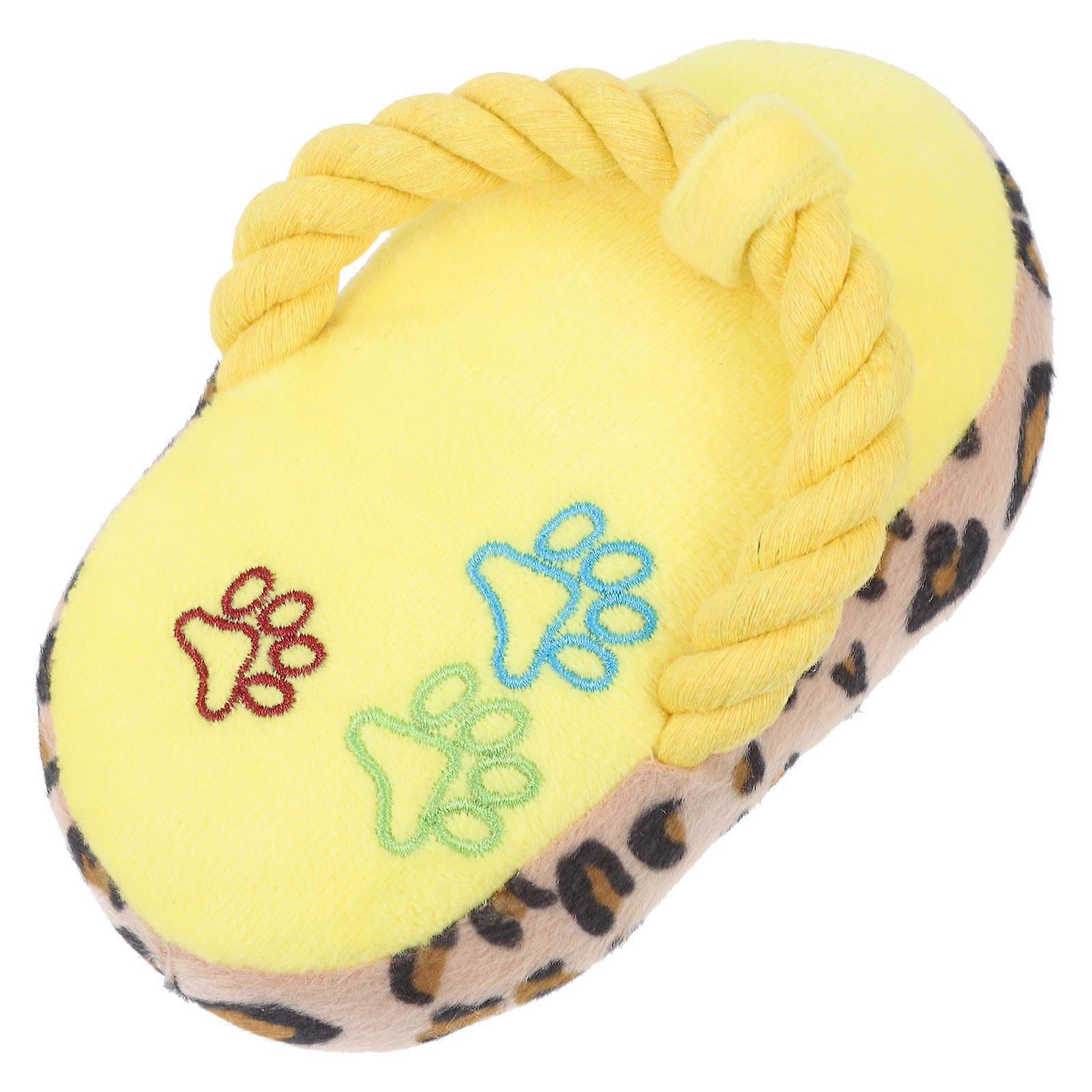 Yellow Plush Dog Chewing Toy for Interactive Play Safe Biteresistant Training and Play 1pc