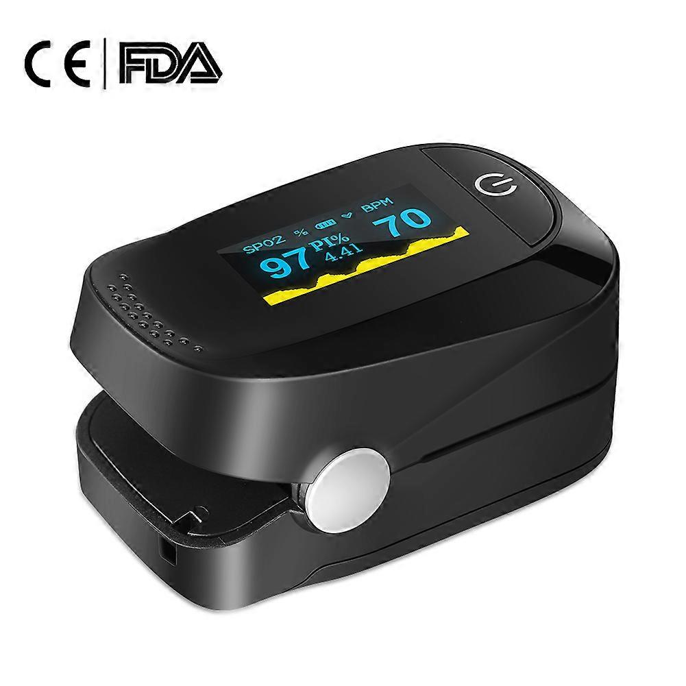 Fingertip Pulse Oximeter Oximetry Blood Oxygen Saturation Monitor with batteries and lanyard
