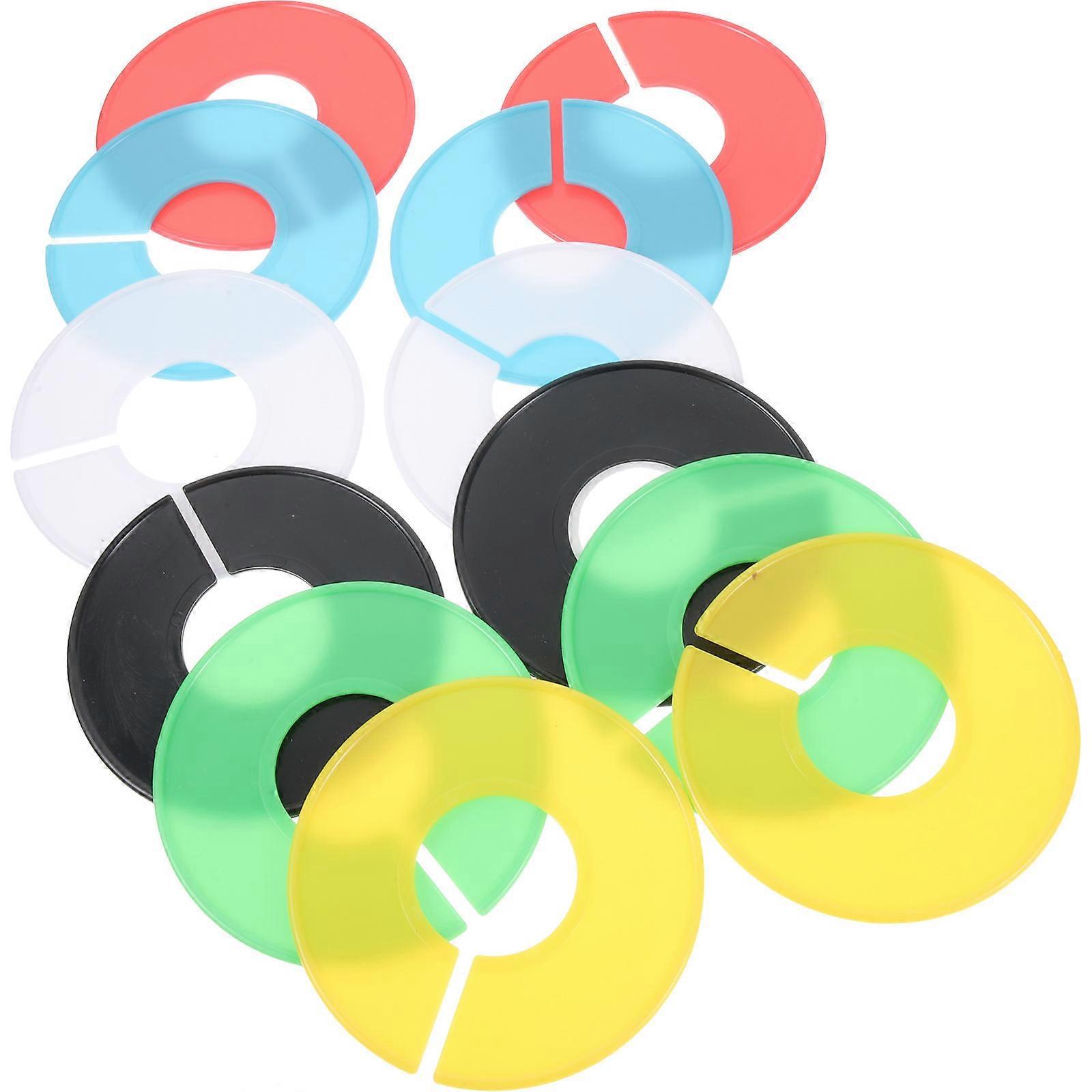 Clothing Rack Dividers Round Closet Sorting Rings Assorted Color 9x9x0.2cm Size Identification 30Pcs