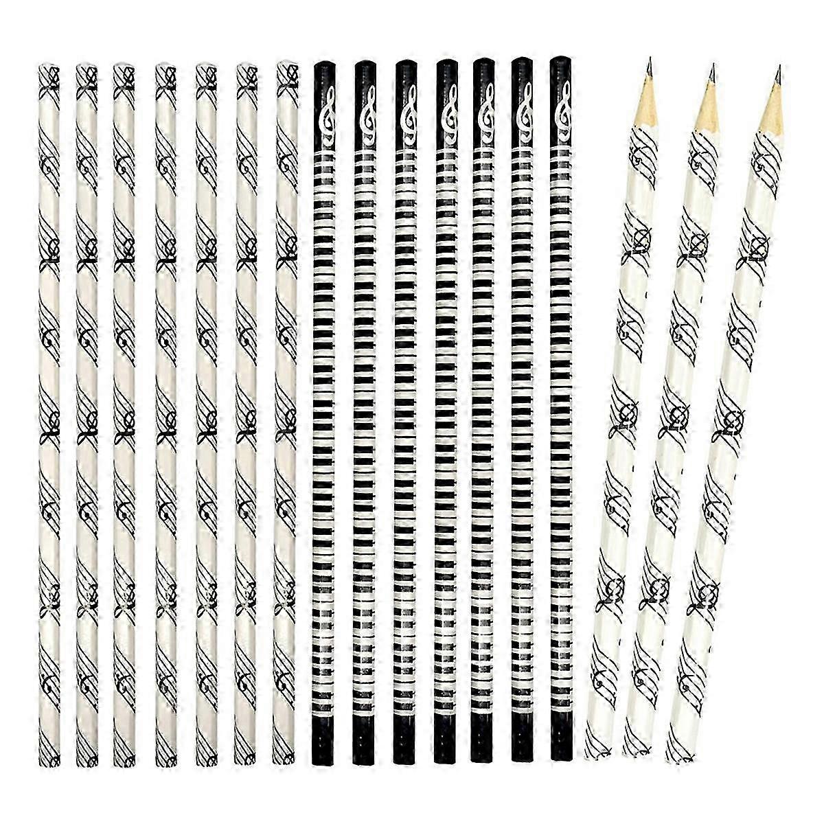 24PCS Music-Themed Pencils Set with Musical Instruments Patterns - Fun Stationery for Musicians & Art Lovers