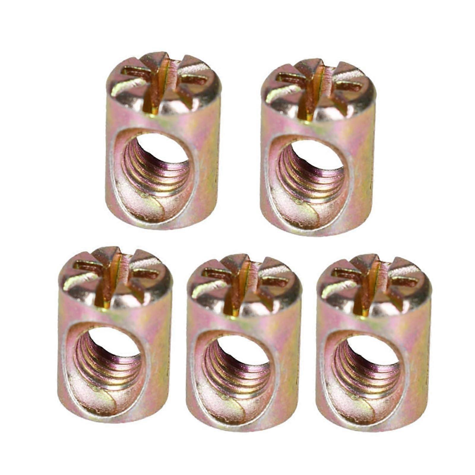 Laufmutter M6 Zinc-Plated Steel Furniture Insert Nut For Wood Embedded Dowel Slotted Hammer Nuts M6 5 Pcs 10mm