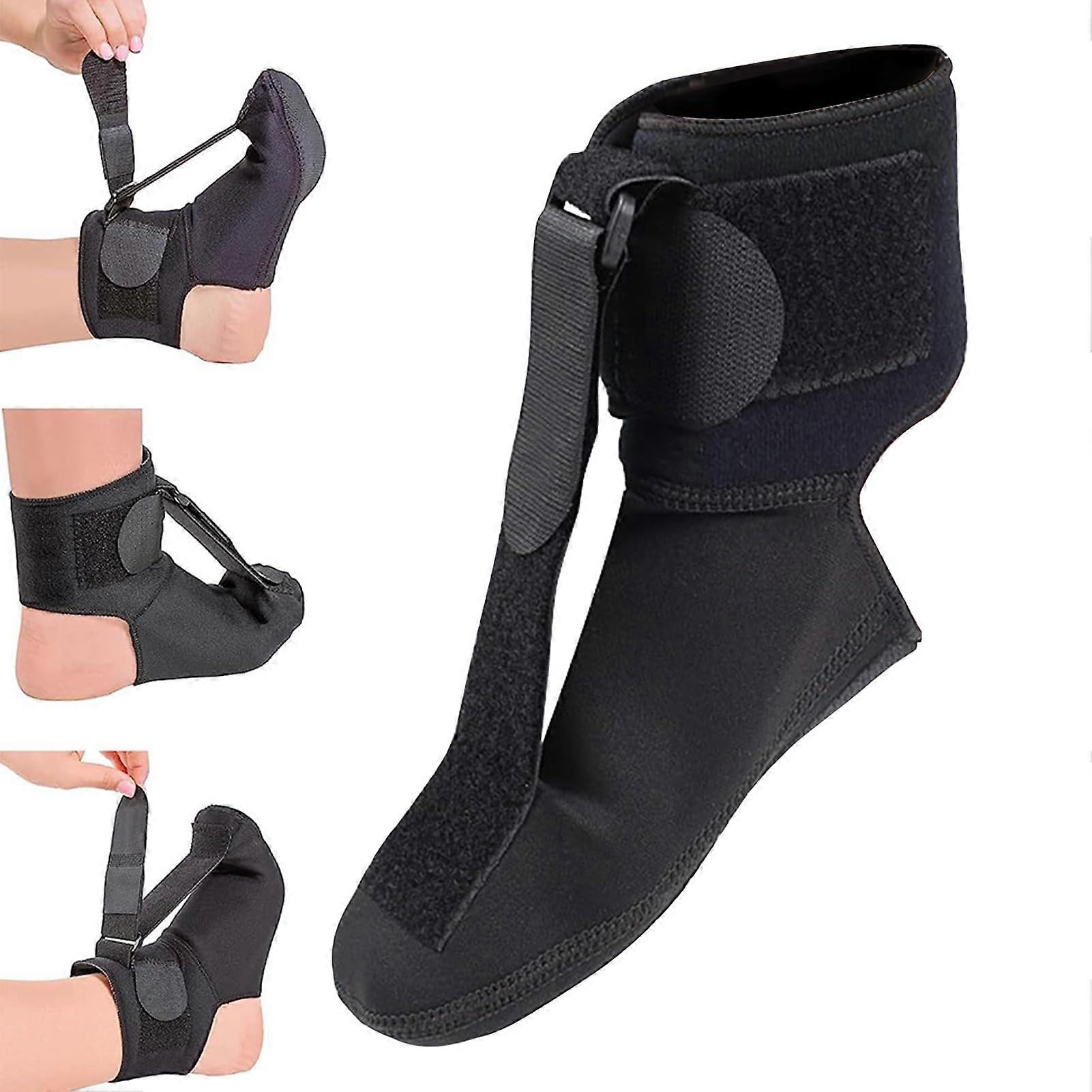 Night Splint for Plantar Fasciitis with Soft Achilles Strap - Heel Relief Socks for Right or Left Foot - Yellow Size S