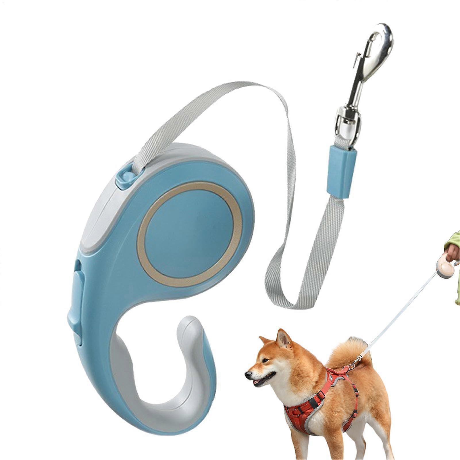 Retractable Dog Leash, Lightweight with Locking Button, Non-Slip Grip, Durable for Dogs and Cats, Ideal for Walks and Hiking, Blue
