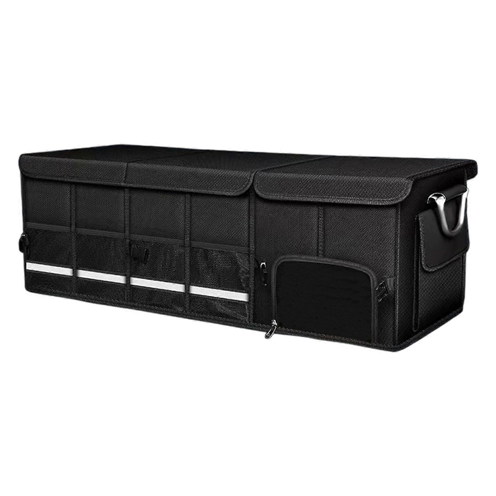 Foldable Car Storage Box Reinforced Base Design with Insulated Compartment Multifunctional Vehicle Trunk Organizers Multicolor