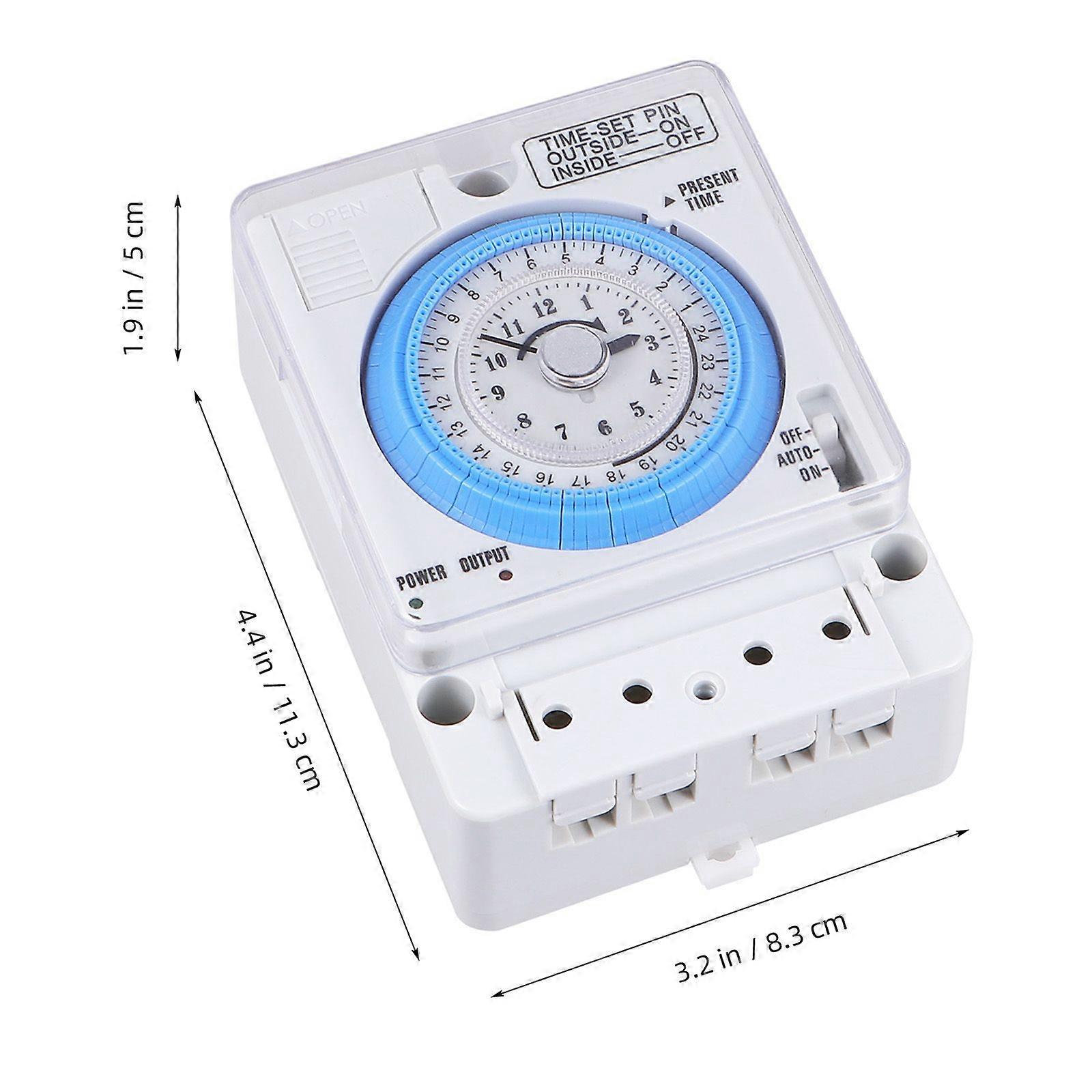 Precise Timer Mechanical Time Control Portable Timer Durable Time Timing Mechan for Home Kitchen (White 48VAC/DC)