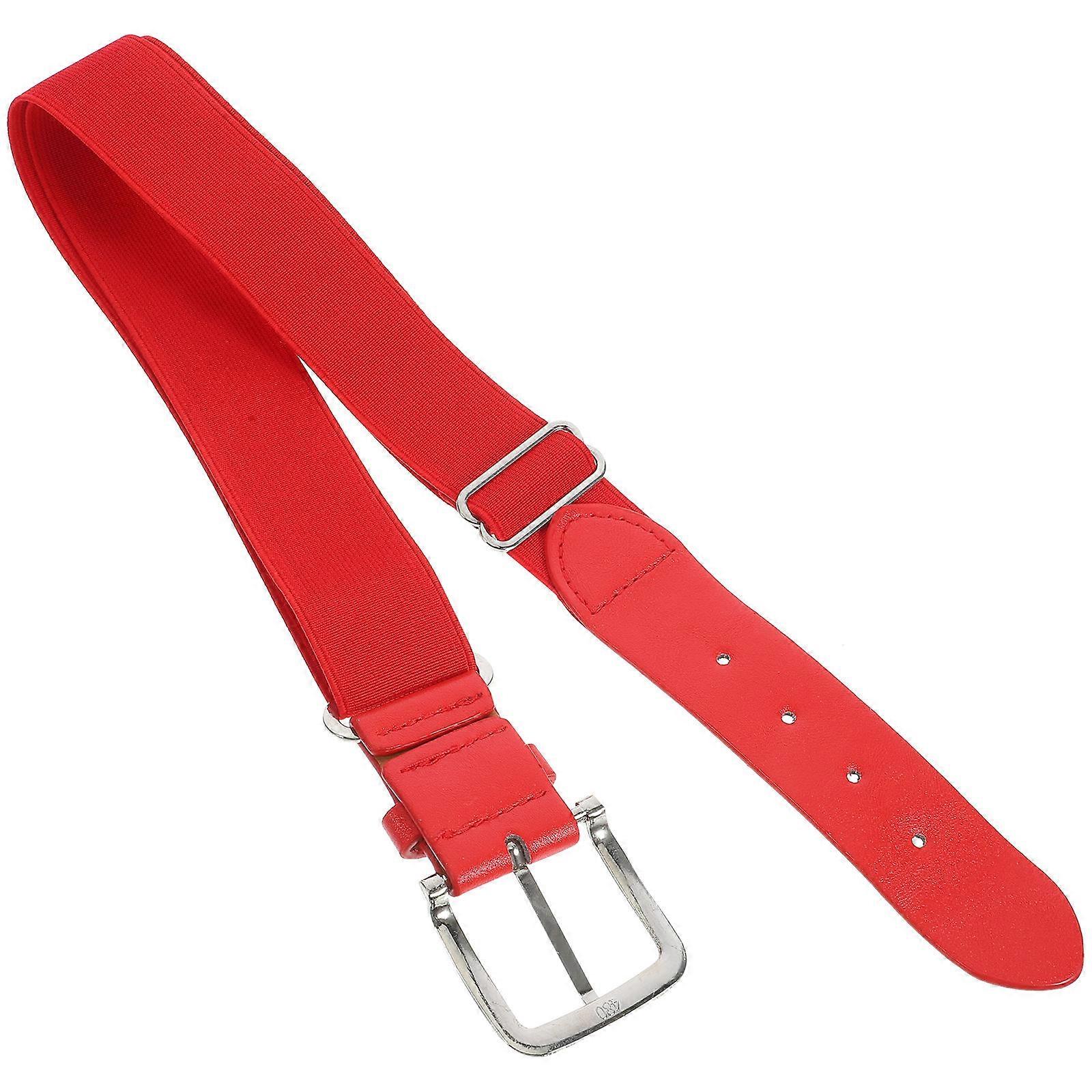 Adjustable Elastic Softball Belt for Decoration in Red Color with Imitation PU and Steel Material 38.5 inches