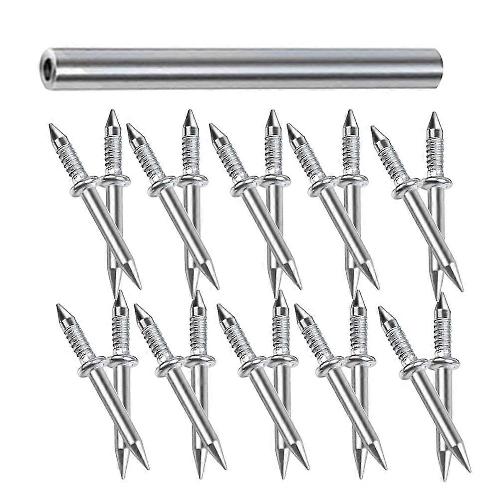 Double Head Skirting Thread Seamless Nail With Sleeve For Wooden Skirting Line Quick Installation Silver 2.80X0.30X0.30cm 50Pcs