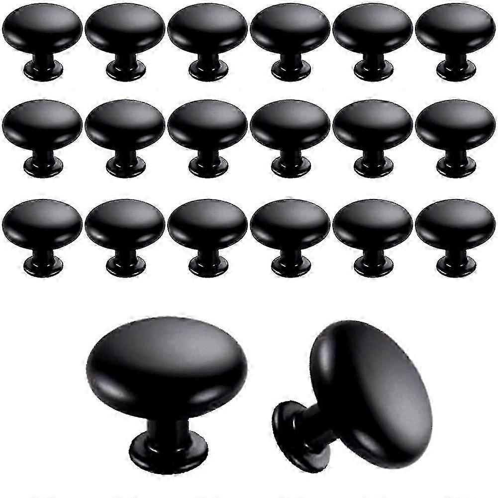 20pcs Door Knobs Drawer Knobs 30mm Vintage Handles Furniture Cabinet Knobs For Kitchen Cupboards (black)