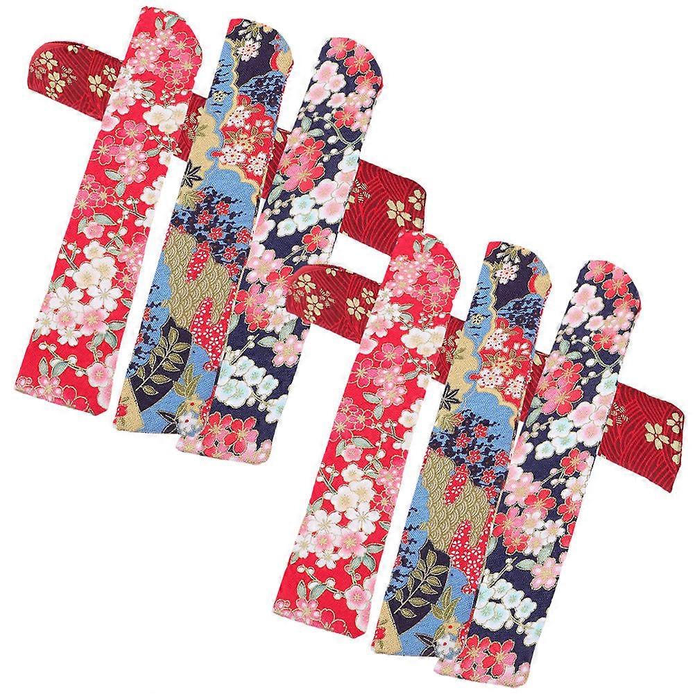 8pcs Folding Fan Storage Holder Japanese Style Lightweight Cloth Pouch for Festivals Weddings Daily Use Easy Carrying Portable Fan Bag