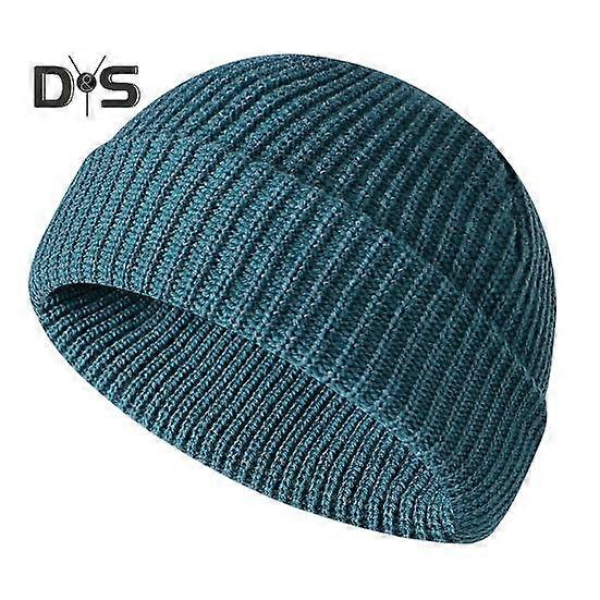 Unisex Knitted Hat Reflective at Night High Elasticity Folded Brim Dome Hip Hop Street Style Night Jogging Warning Cap Winter Keep Warm Headwear