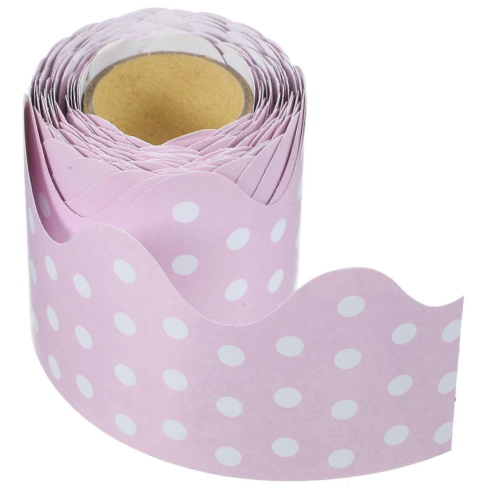 Pink Coated Paper Bulletin Board Border Trim for School Decorative Classroom Accessory 1 Roll