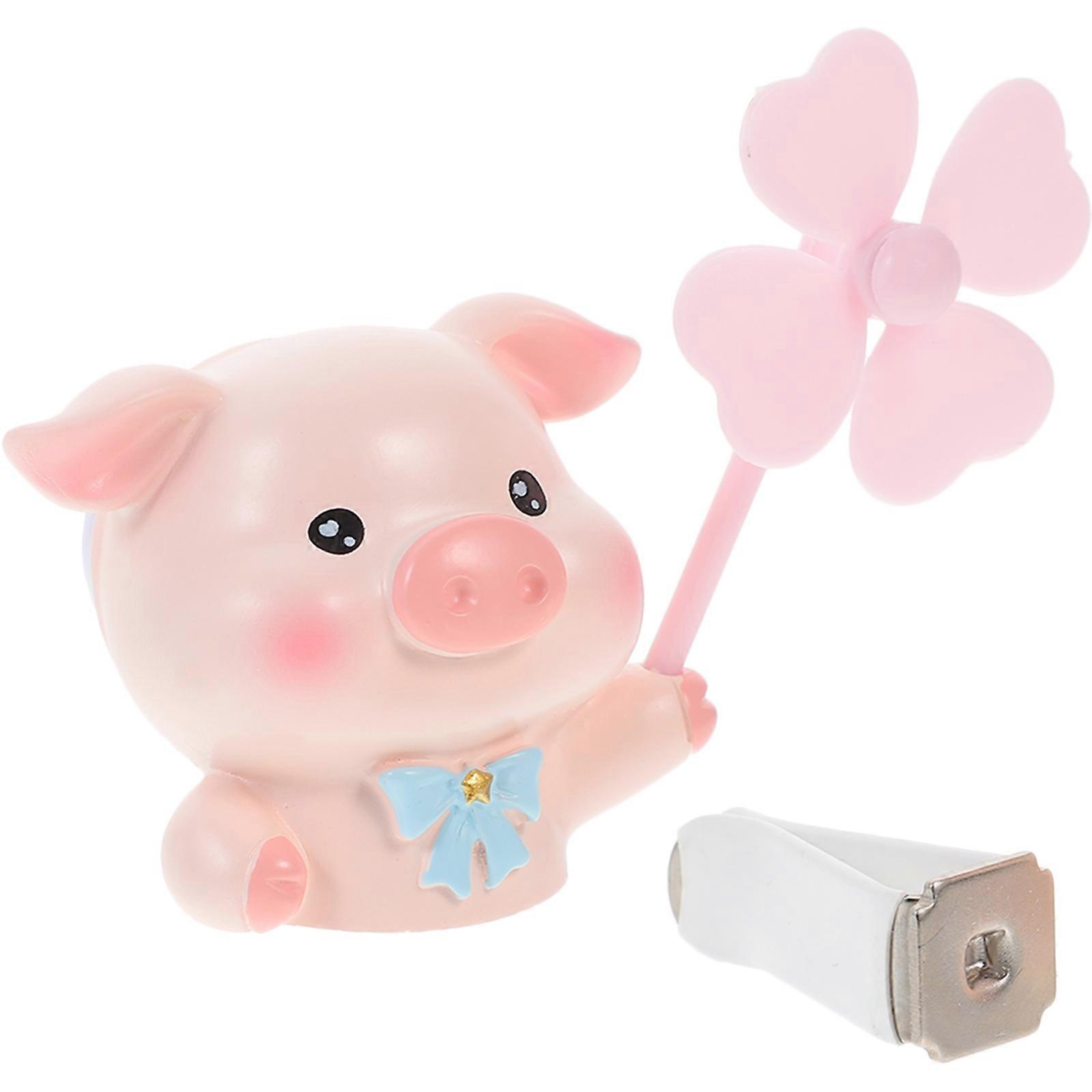 Automotive Vent Clip Car Dashboard Decoration Aromatherapy Pink Resin Pig Design 3.14X2.36X1.26IN 1Pcs