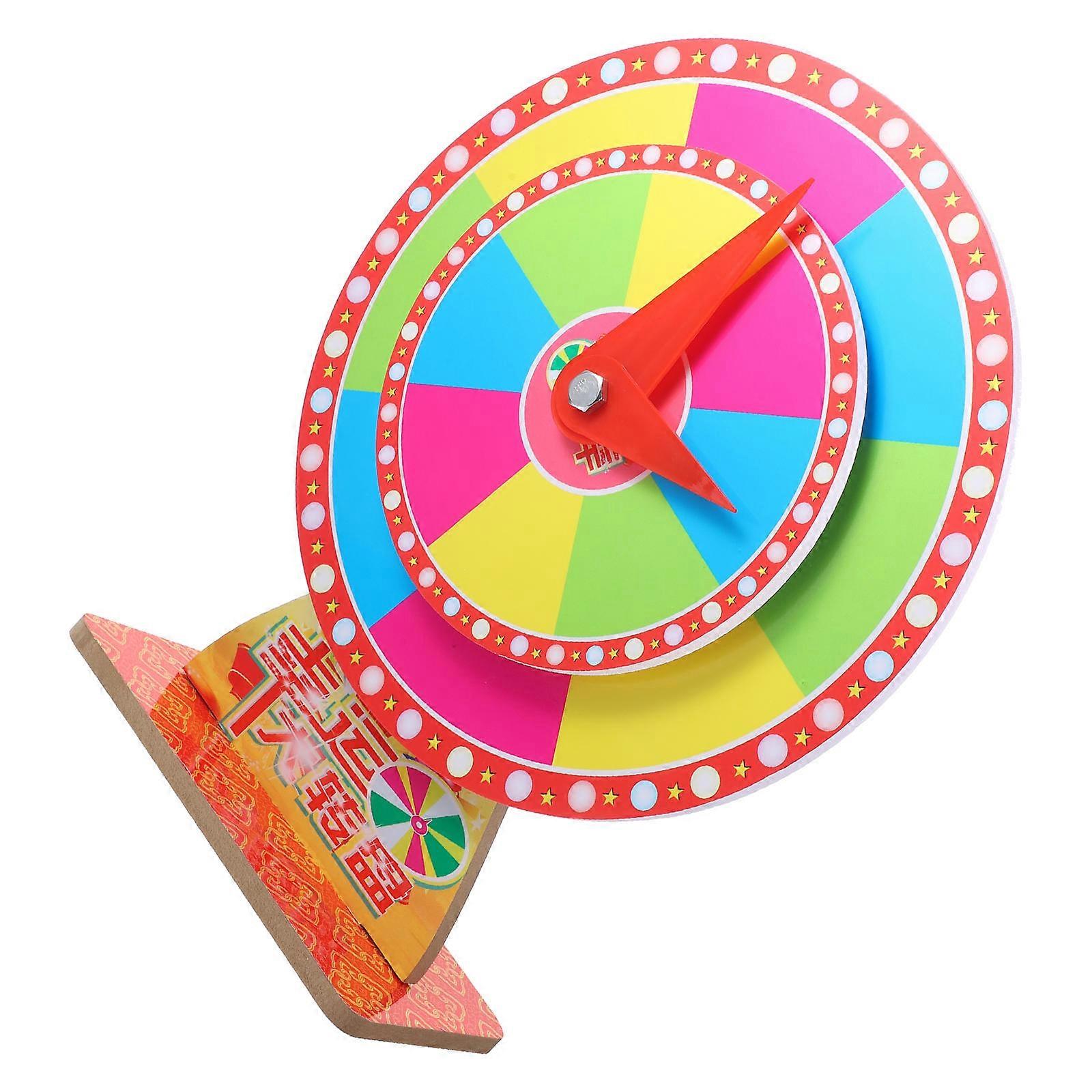 Raffle Wheel Double Layer Wheel For Parties DIY Rotating Game Multi Colored 37X30X11.5CM 1Pack