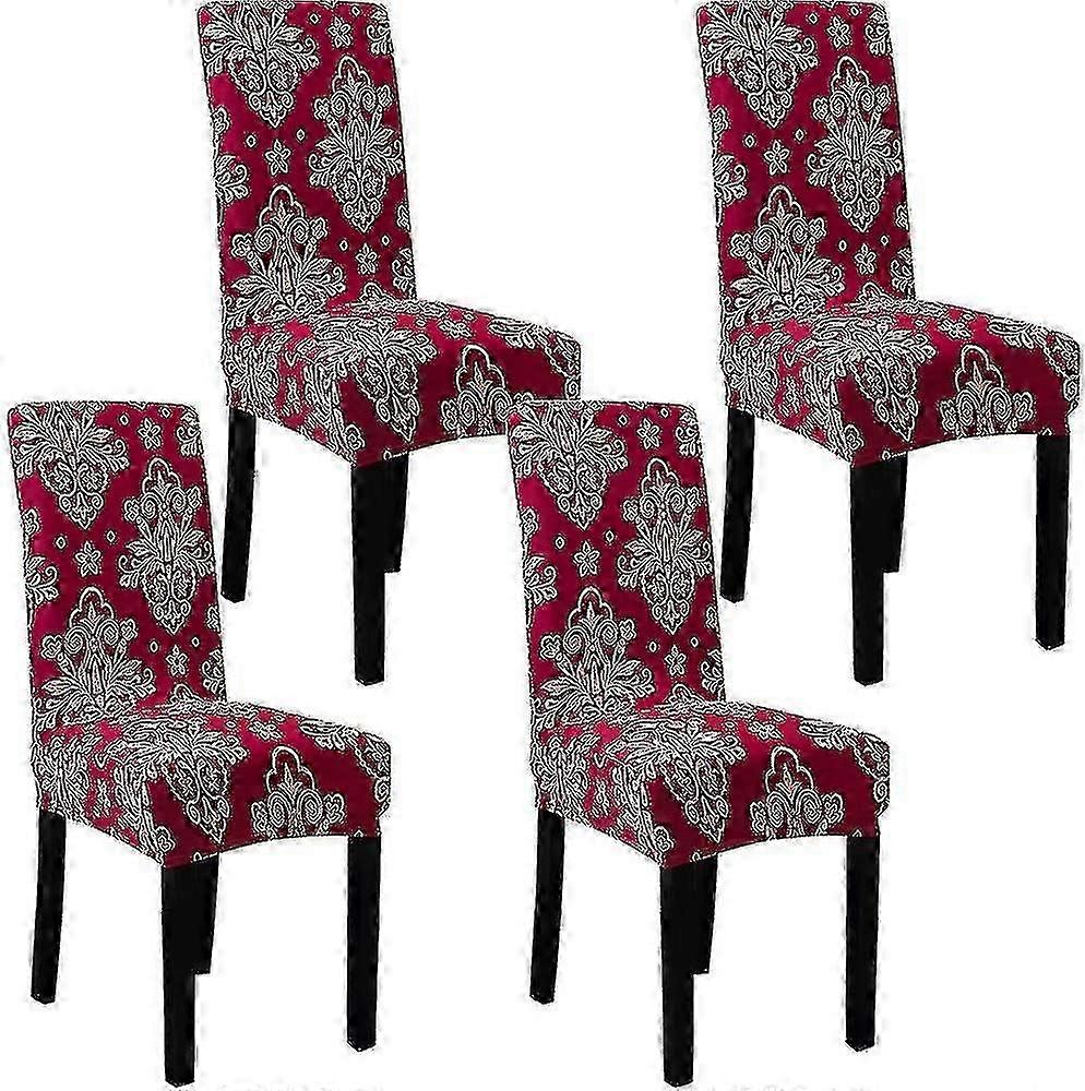 Stretch Printed Dining Chair Slipcovers, 4pack Stretch Removable Washable