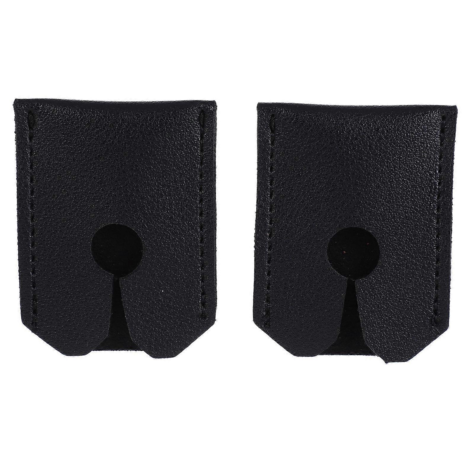 Shaving Case 2Pcs Head Cover Artificial Storage Case Black Designed For Men Protective Cover
