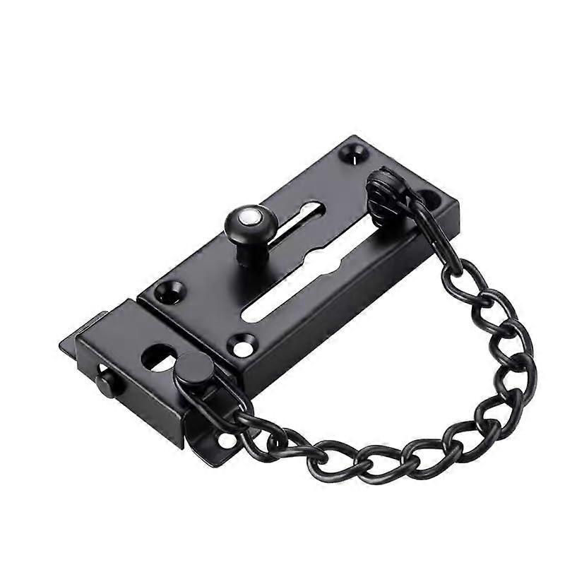 Door Chain, Stainless Steel Security Chain Lock, Door Chains, with Lock Latch, Front Entrance, Main Security Latch, Door (Color: B) (Color: Black)