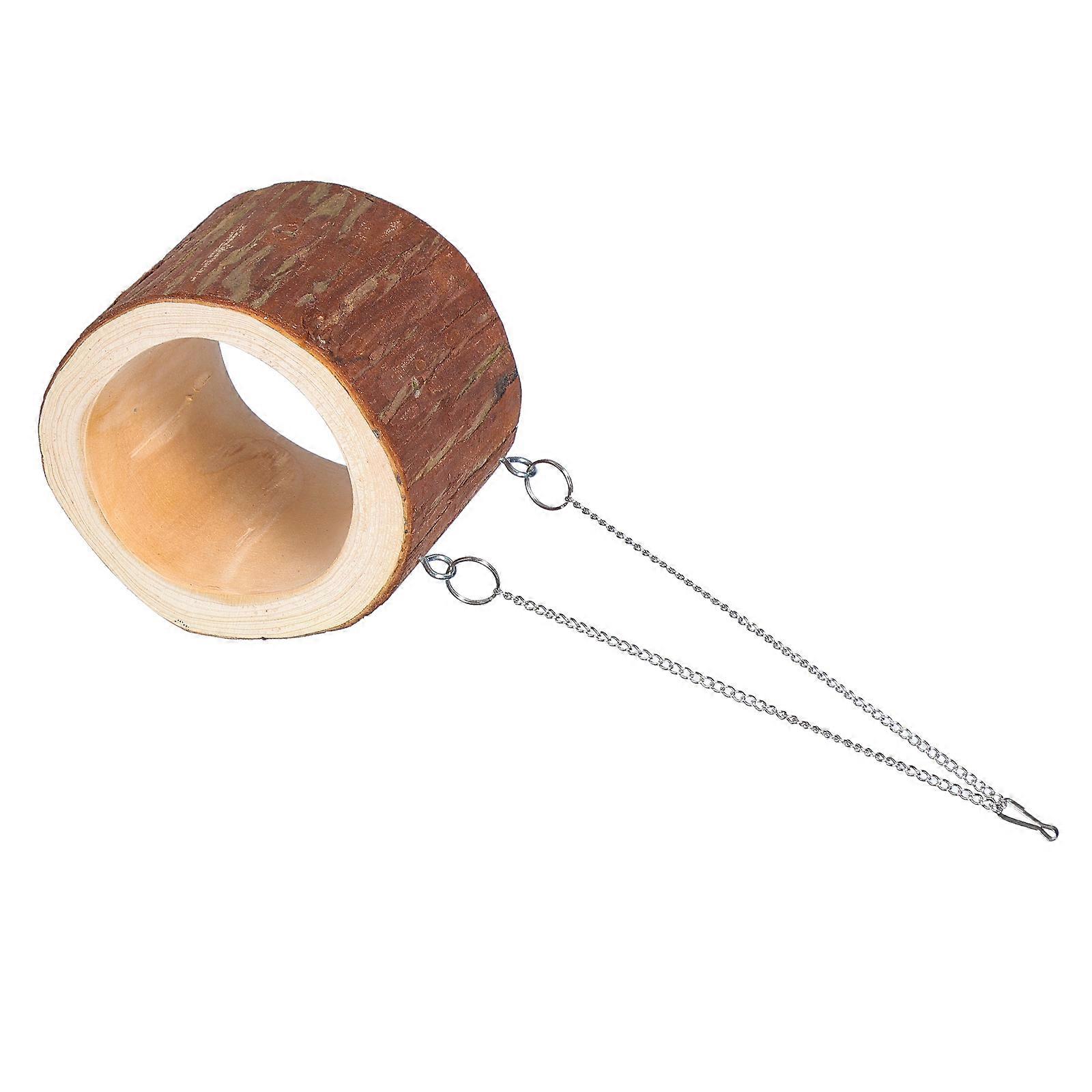 בית ציפורים חיצוני עץ גן תפאורה לציפורים בצורת גליל קפה 1 יחידות מקלט