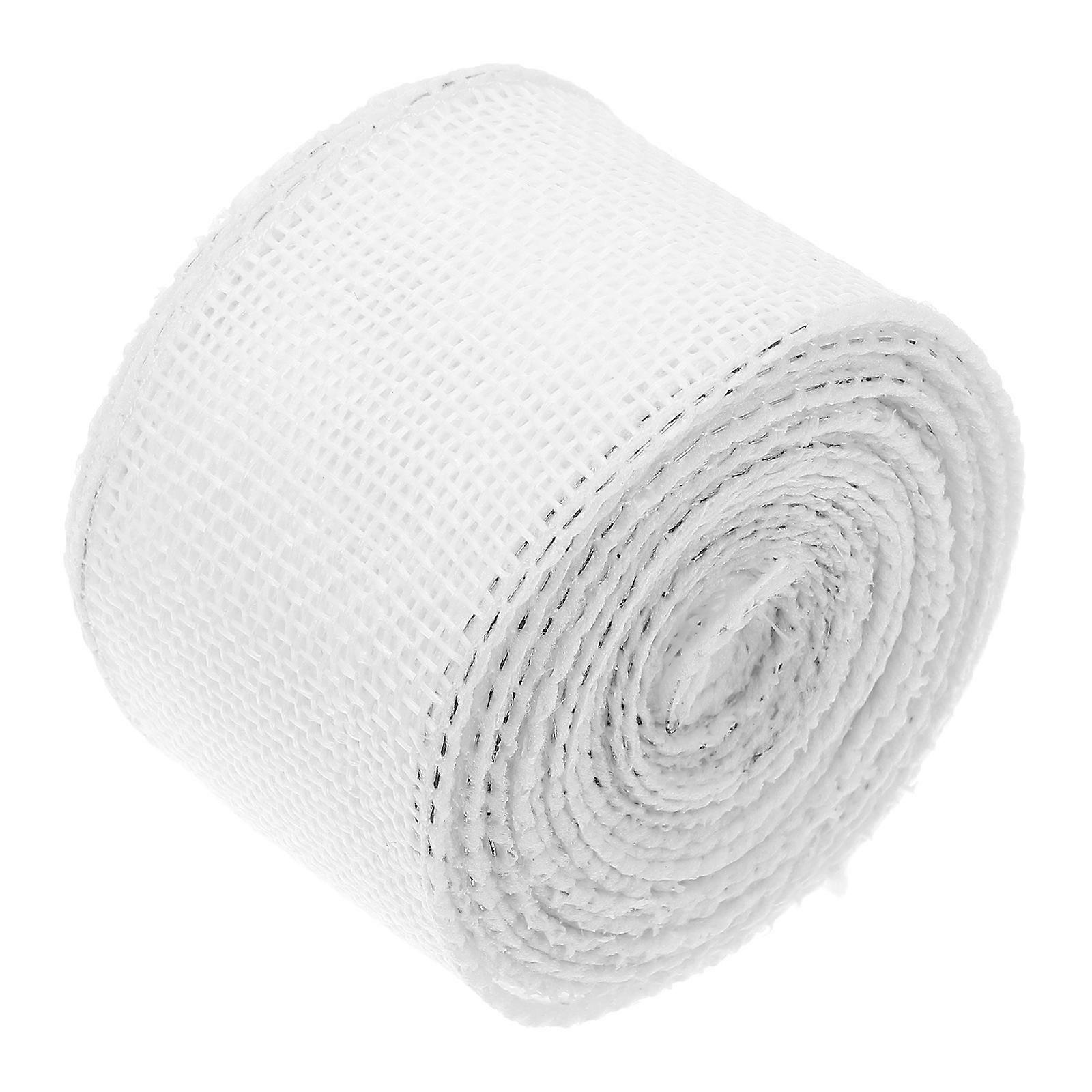 White Burlap Wired Ribbon for Decoration with Wired Edges to Hold Shape 40mm Meters per Roll