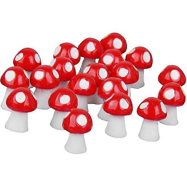 盆栽ミニチュア風景用キノコデコレーション20個(赤)
