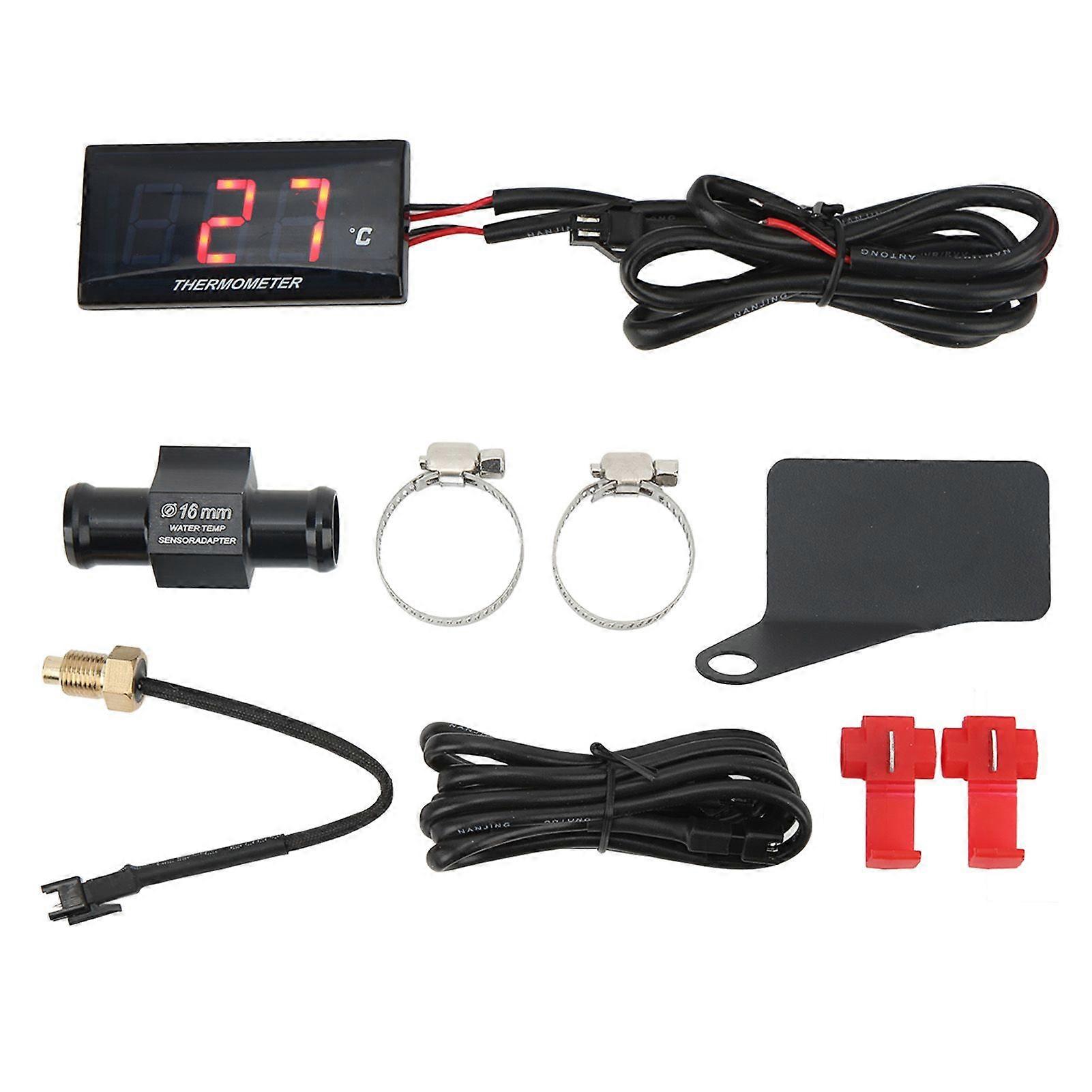 16mm tee motorcycle water temperature gauge LCD screen