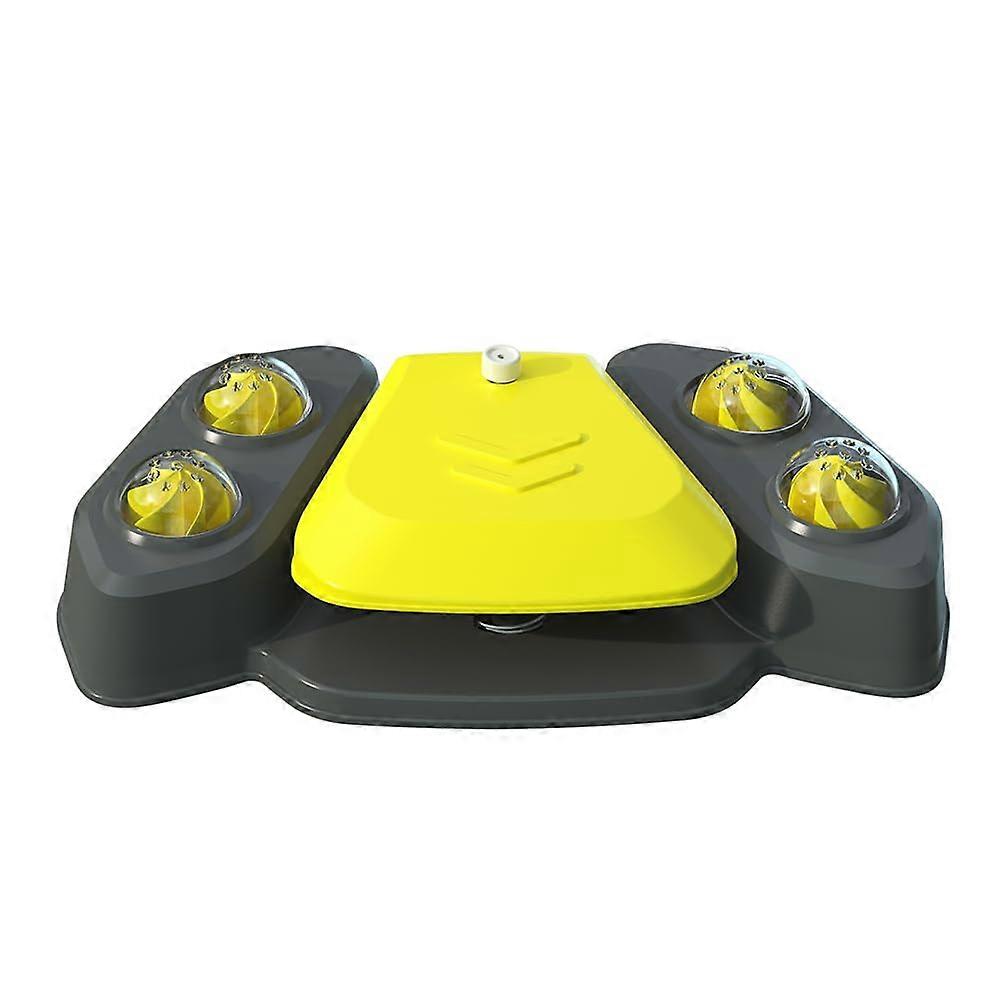 Adjustable angle and spray function dog water fountain for dog toys in the garden, yellow.