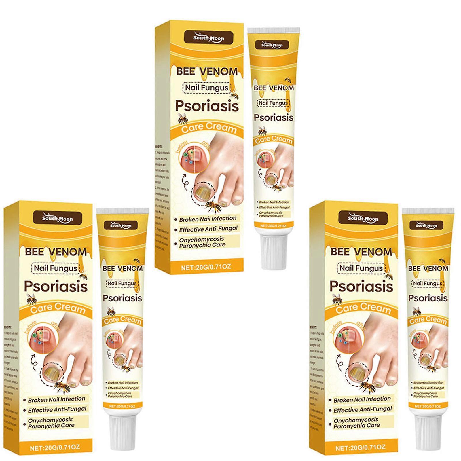 蜂毒爪真菌トリートメントクリーム - 足の爪、乾癬、足の不快感のための吸収の早い穏やかな抗真菌ケアで、あらゆる肌タイプに対応