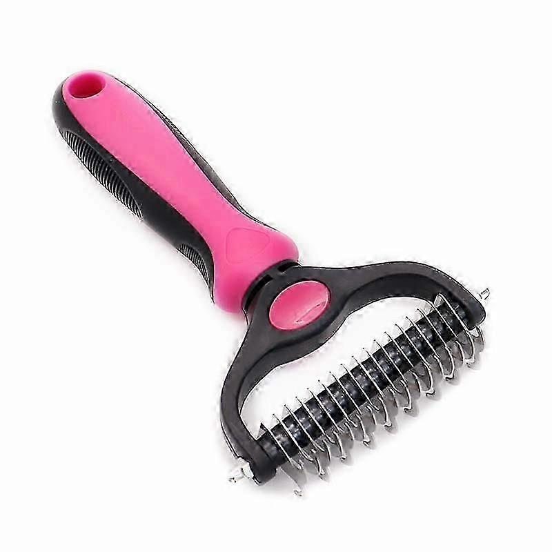 Deshedding Brush For Dog and Cat Pet Grooming Rake Dematting Comb Double Sided