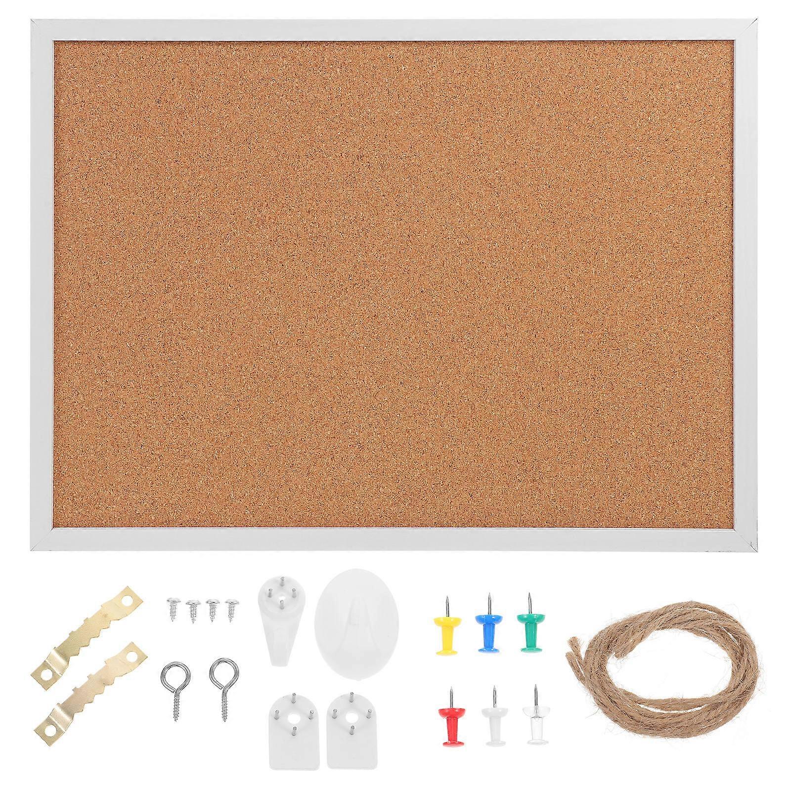 Wood Frame Cork Board Homeowners Notice Board Wall 15.72X11.79in Memo Storage 1Set