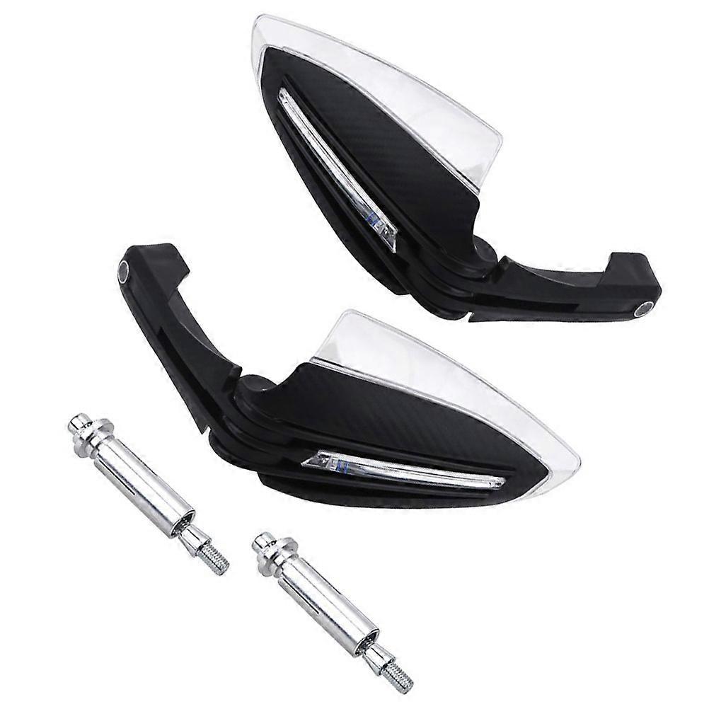 Durable Motorcycle Hand Guards Handlebar Protectors with Wind Guard for Motorbike Black ABS Acrylic