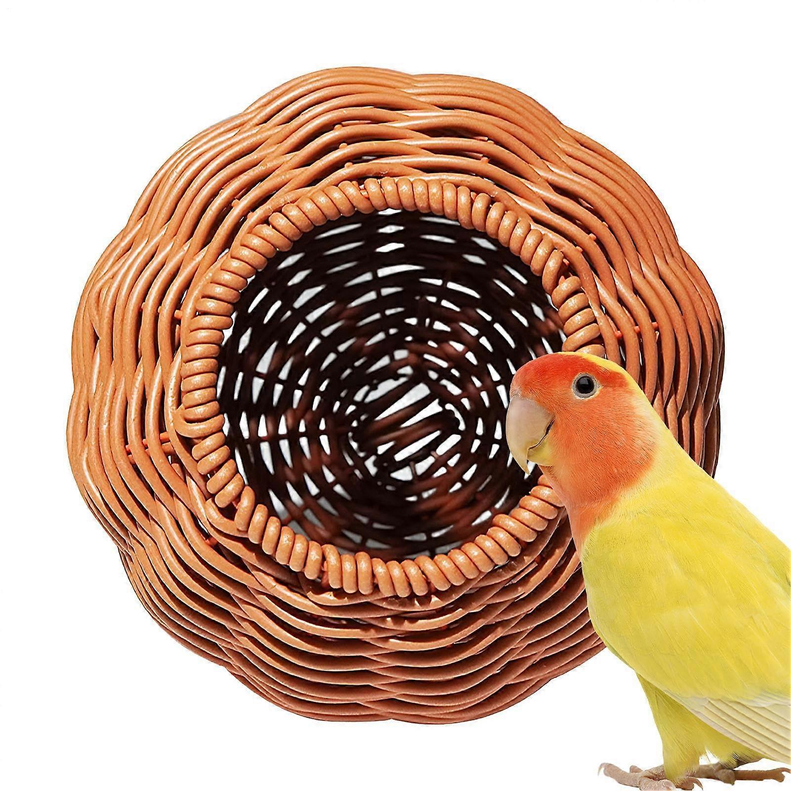 Bird Nest Hangable Imitation Rattan House 5.91 X 6.3 Inches Handmade Artificial Rattan Pet Shelter Compact Cozy Nest