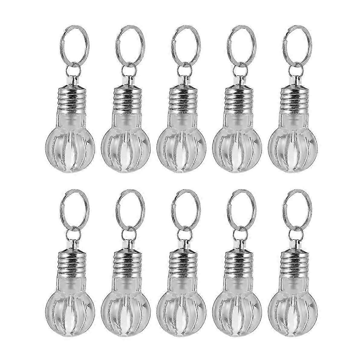Decorative Key Chains Light Bulb Keyring Daily Use Car Plastic 10Pcs