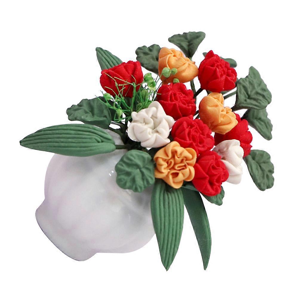 Vivid Mini Simulation Flower Fake Plant Decor in Assorted Colors for Home桌面装饰Crafted from Synthetic