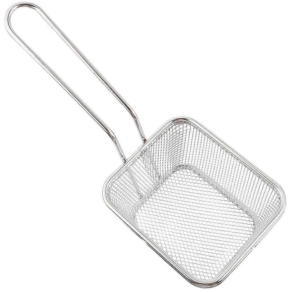 Stainless Steel Fry Basket for Kitchen Use – Multipurpose Storage Basket for Food and Snacks, Easy Carry Handle for Deep Frying and Presentation