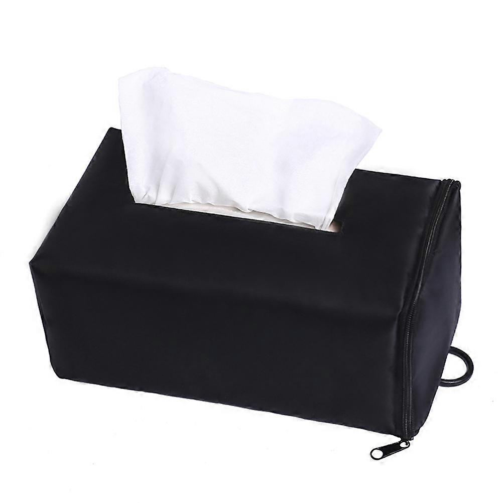 Black Backseat Organizer For Car Seat With Extra Tissue Box Multi-Storage Solution For Car Owners 64x46x0.1cm 2Pcs