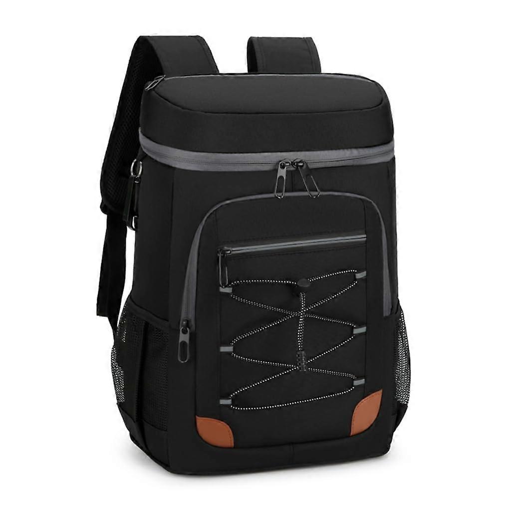 Multifunctional Cooler Backpack For Camping Travel Beach Black Insulated Compartment