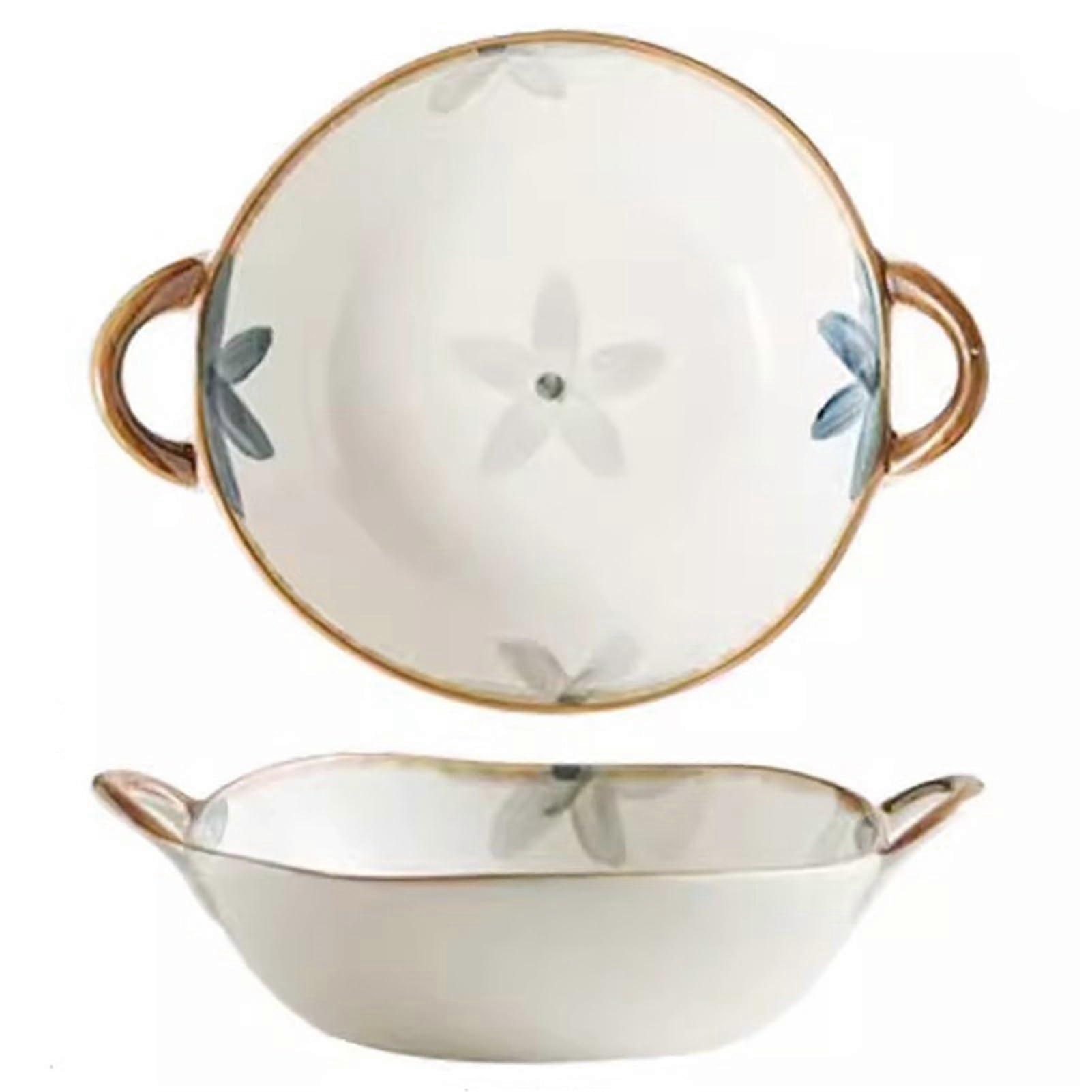 Bowl With Dual Handles For Cooking Japanese Ceramic Noodle Bowl 7 Inch 660 Ml Color Bowl