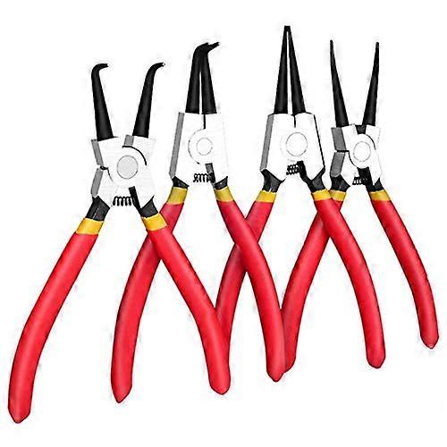 Internal Snap Ring Pliers Set 4 Pieces Multifunctional Hand Tool for External 7-Inch Circlip and Retaining Ring Use