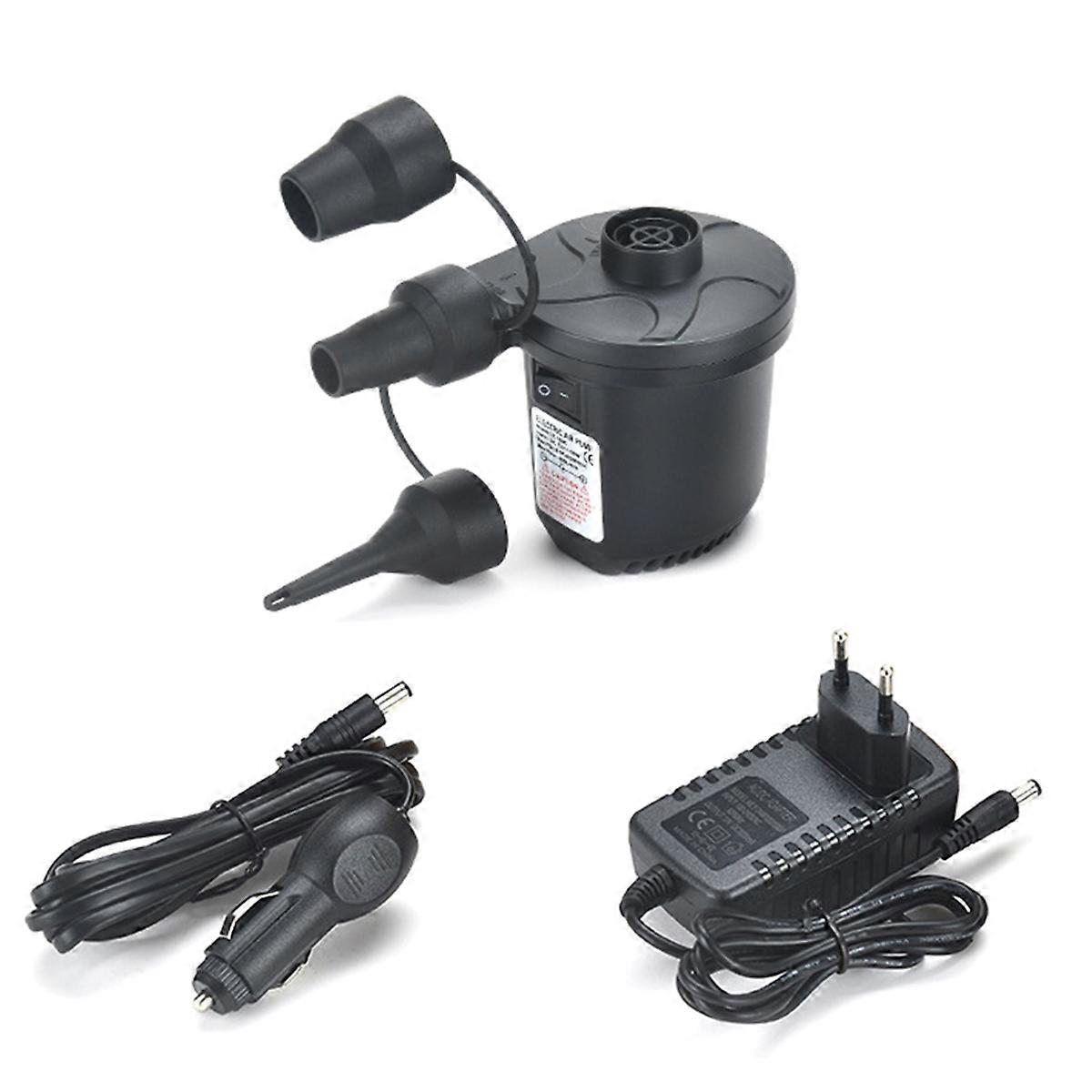50W Electric Air Pump with 3 Nozzles for Vacuum Storage Bags Air Mattresses Swim Rings EU Plug