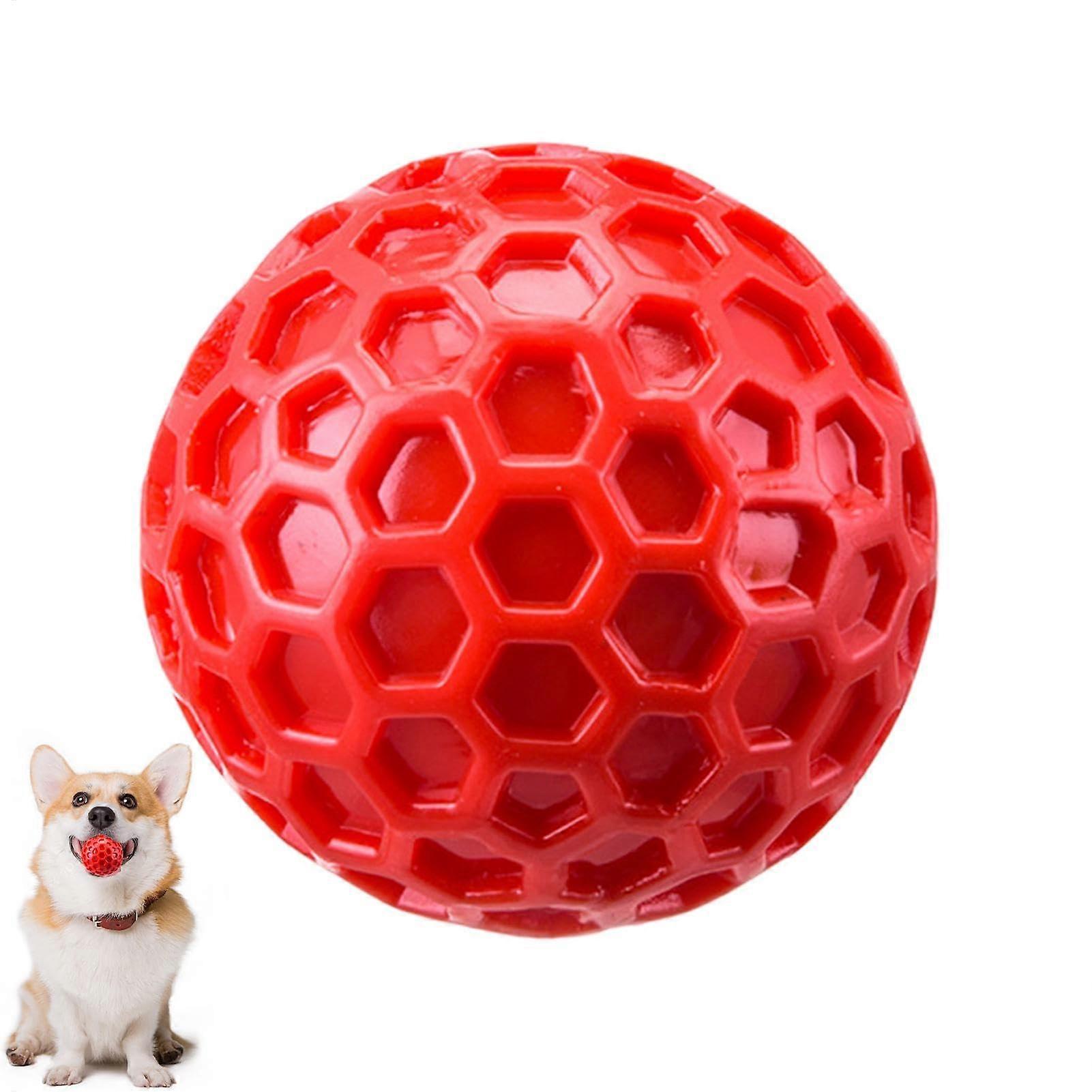 Dog Squeaky Ball  Indestructible Dog Ball  Dog Balls For Throw And Fetch  Funny Interactive Pet Puppy Chew Toys for Small, Medium Large Animals Red