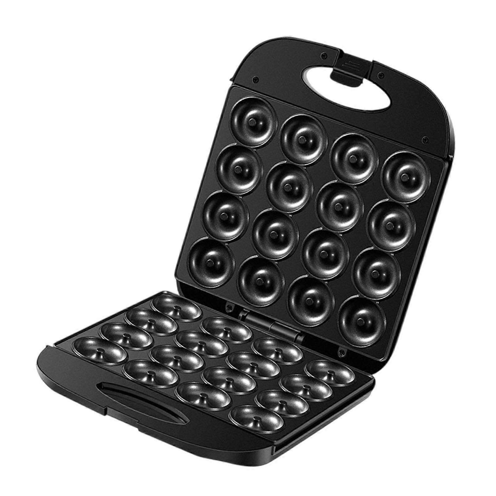 Mini Donut Maker Machine for Kids Compact 16 Doughnuts Double Sided Heating Non-Stick Cooking Appliance