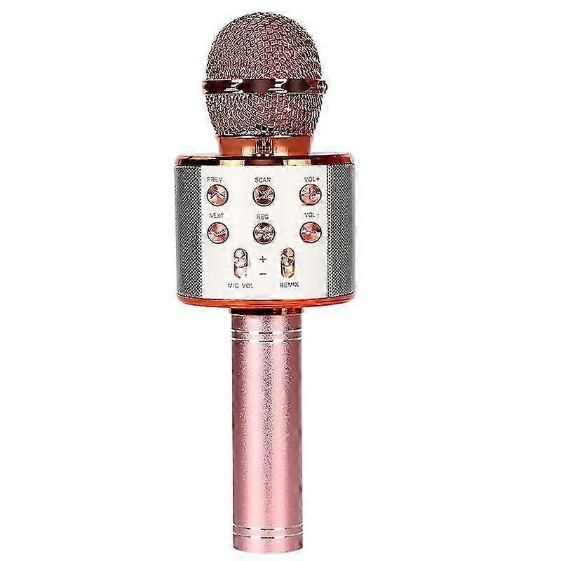 Wireless Bluetooth Karaoke Microphone, iOS Computer Compatible (Rose Gold)