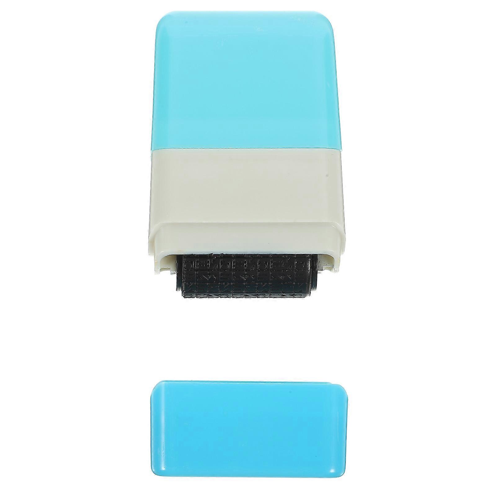 Portable Privacy Protection Stamp for Home Use Blue Plastic Roller Stamp for DIY Use 1.5 Inches