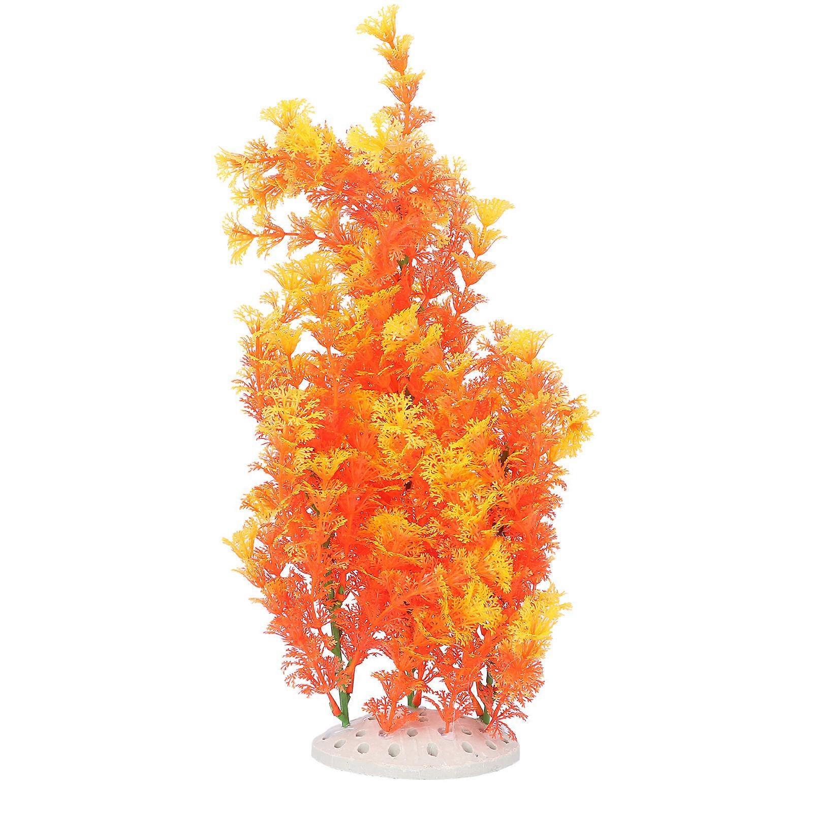 Plastik Akvaryum Dekorasyon Su Bitkileri Balık Tankı Peyzaj Sarı Deforme Olmayan 1 Adet