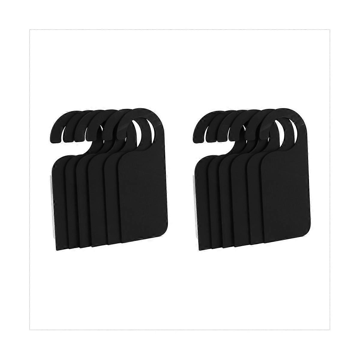 12 Pcs Wooden Door Sign Hanger Mini Double-Sided Wood Blackboard Chalkboard Message Notes Memo Board